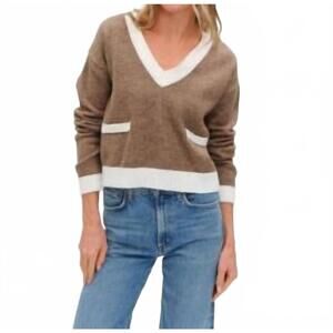 NEW SIX/FIFTY libby v-neck sweater in brown